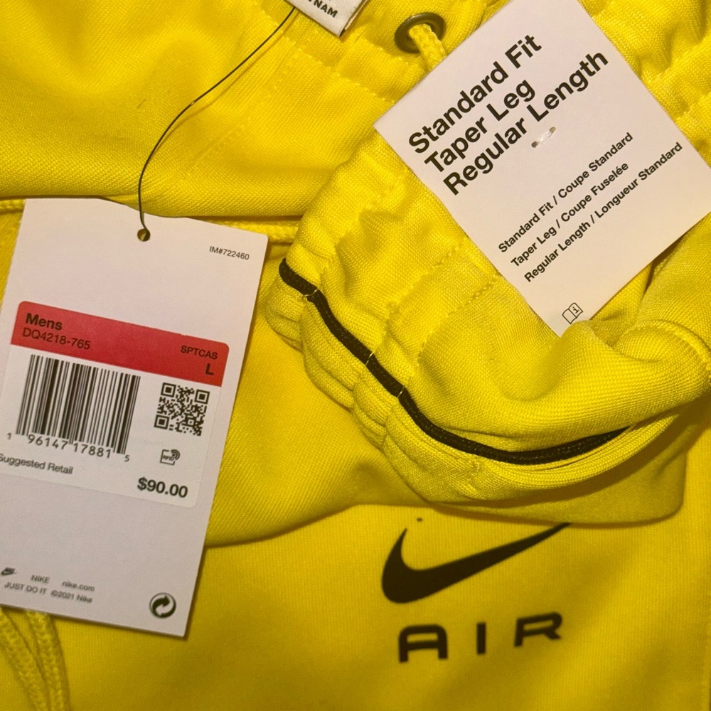 Nike Yellow Sweatpants with Bold Swoosh